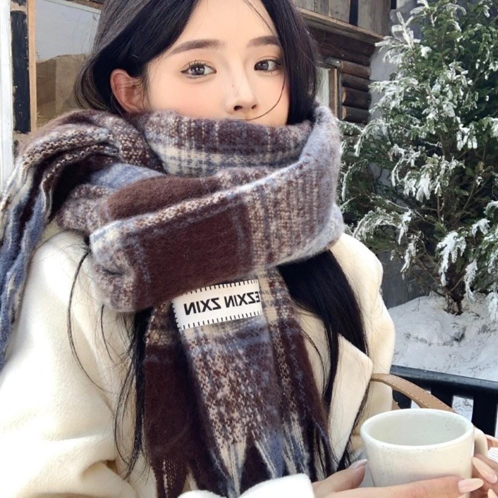 Soft Cashmere Scarf Windproof Neck Warmer New Long Tassel Scarves  Autumn and Winter