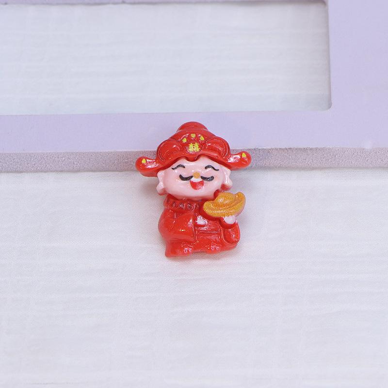 White God of Wealth Resin Ornaments: DIY Cream Glue for Handmade Hair Clips, Phone Cases, and Shoe Buckles