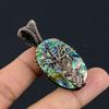 Abalone-Muschel 999 Kupferdraht umwickelter Anhänger, Handgefertigter Edelsteinanhänger Schmuck, Geschenke für Ehefrau Brandneuer Anhänger