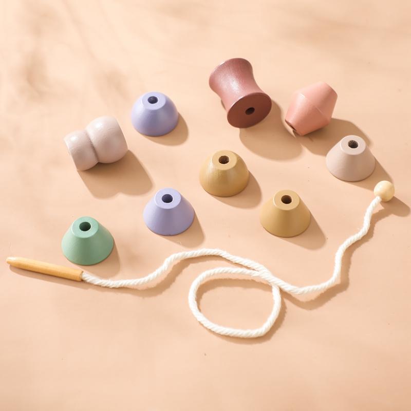 Baby-Tier-Fädelspielzeug, Baby-Fingerübungsspielzeug aus Holz, Blöcke, Montessori-Kombinationsspielzeug, pädagogisches Kinderspielzeug für Kinder
