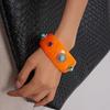 Bohemian Acrylic Rhinestone Bangle Wide Retro Hand Ring Turquoise Acrylic Bracelet  Lady Girls