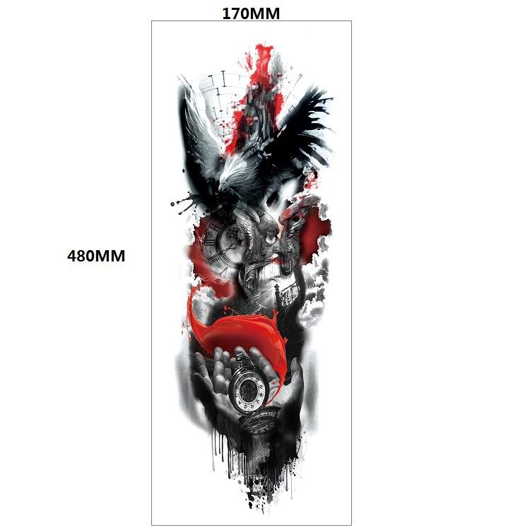 Lion Tiger Head Large Pattern Waterproof Full Arm Tattoo Sticker Flower Arm Large Pattern Water Transfer Wind Sticker