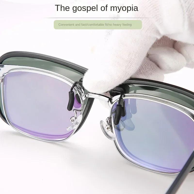 Polarized Flip Up Clip on Sunglasses for Driving Dark UV400 Pochromic Anti Glare Lens MyopiaSun Glasses Car Driver