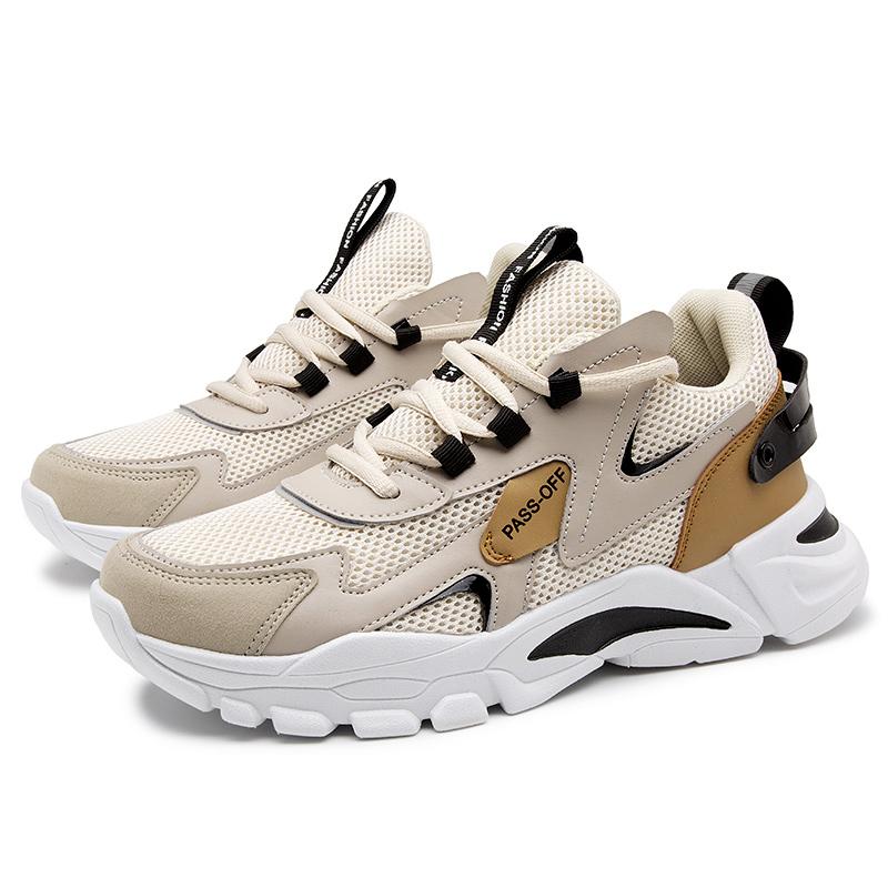 

Модная сетчатая дышащая весенняя новая платформа мужская обувь 44 бежевый