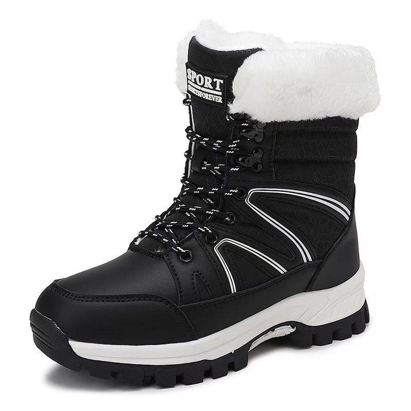 

Women s Winter Warm Snow Boots Outdoor Waterproof Anti-Slip Ankle Booties With Faux Fur Lined Comfortable Lace-Up Hiking Walking Boot Shoes for Women 42 чёрный