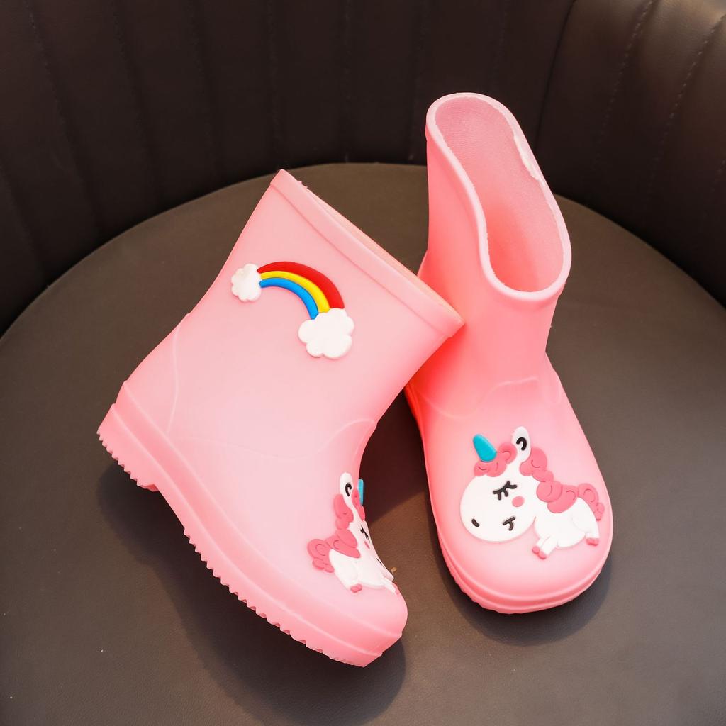 Botas de Chuva Fofas para Estudantes - Sapatos Aquáticos Estilo Desenho Animado com Resistência à Água e Antiderrapantes.