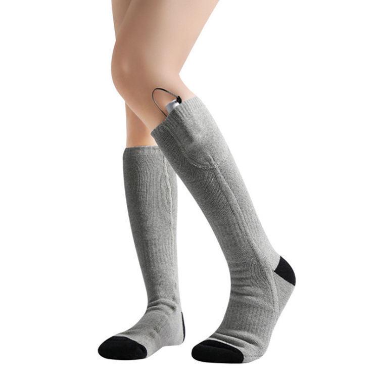 USB Rechargeable Heated Socks for Winter - Unisex Electric Warmth for Outdoor Skiing