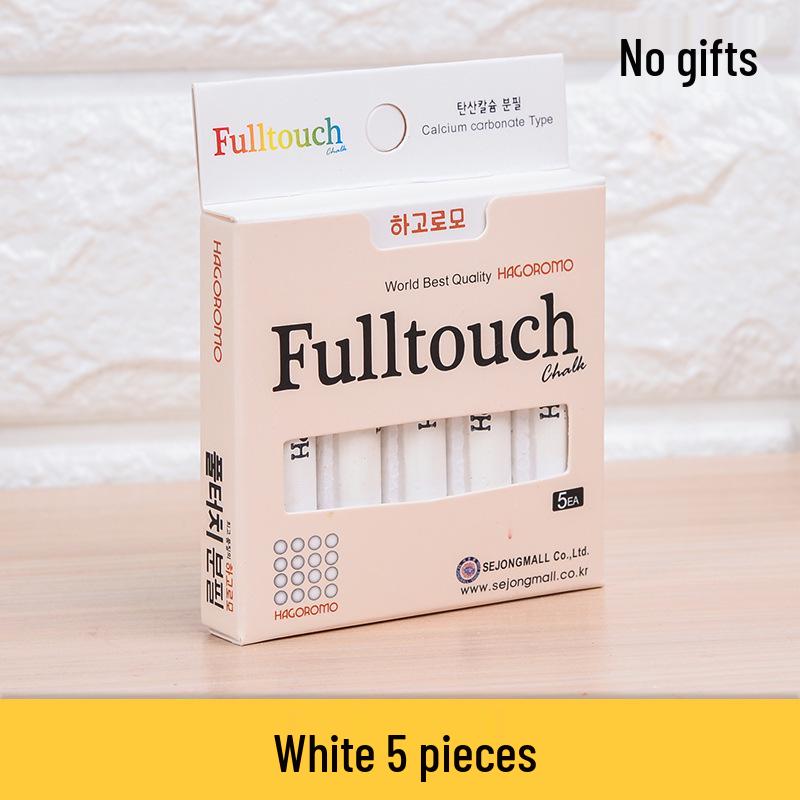 Feather Robe Dustless Chalk Set: White & Red Chalk with Anti-Stain Holder for Teacher and Children Use