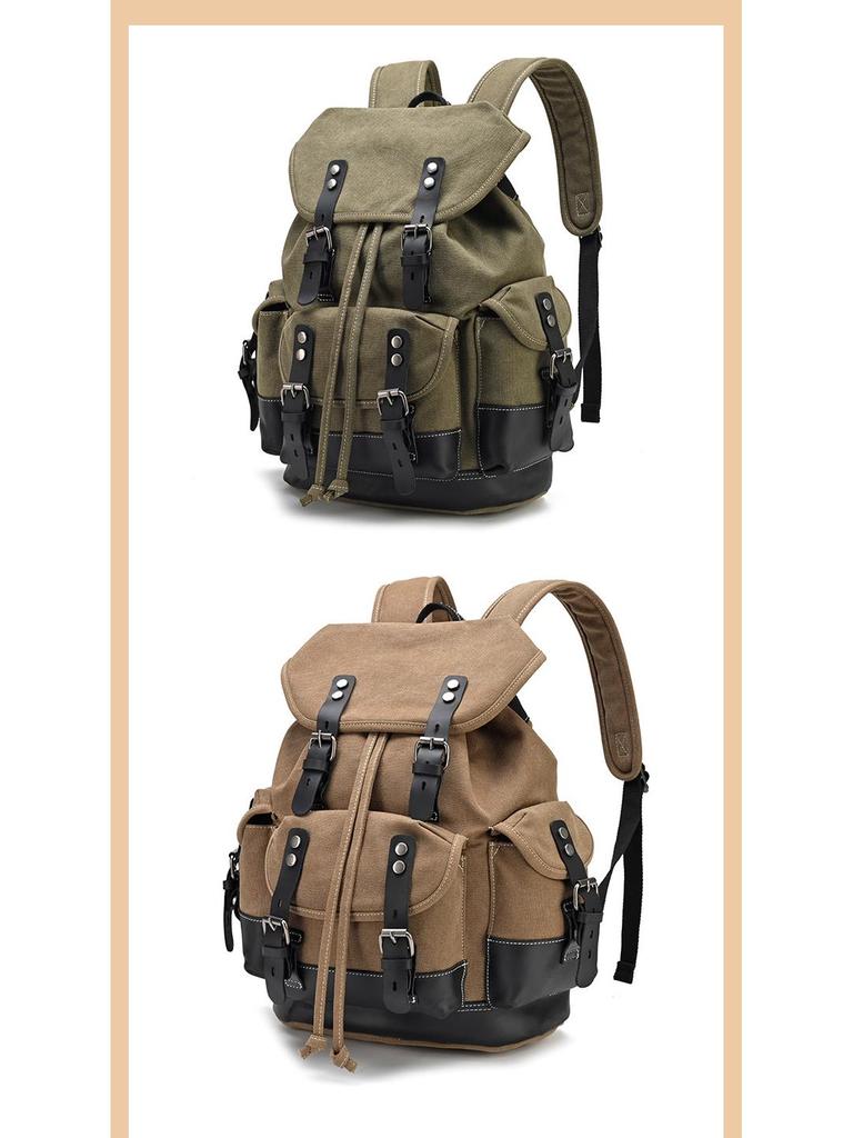 Retro European & American Canvas Travel Backpack - Large Capacity & Convenient for Mountaineering