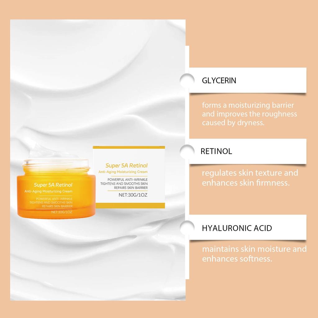 Retinol Anti-aging  Cream Deeply Hydrates, Tightens And Brightens Skin Tone, Locks In Moisture, Relieves Dryness, Anti-aging And Tightens Skin