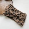 High Elasticity Leopard Print Headband Soft Turban Headwrap Knitted Headcover  Winter Season