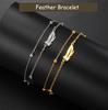 Cazador Feather Charms Women's Bracelet Stainless Steel Jewelry Beads Chain Hand Bracelet Birthday Gift Trend 2026 Wholesale