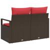 Garden Sofa with Cushions 120 x 62 x 69 cm Poly Rattan