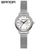 Women's Sanda Round Quartz Wristwatch - Elegant, Diamond-Accented, Light Luxury, Waterproof.