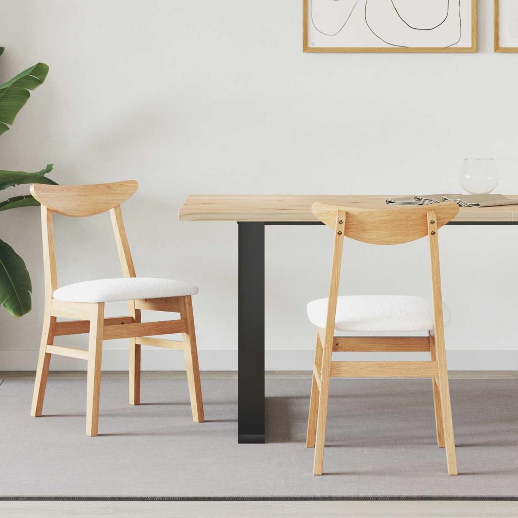 Dining Chairs 2 Pcs Natural 42 X 47.5 X 81 Cm