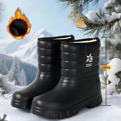 Snow and Rain Boots Winter Thickened Men's Waterproof Cotton Boots Labor Insurance Shoes Non-slip Fishing Car Wash Work Shoes