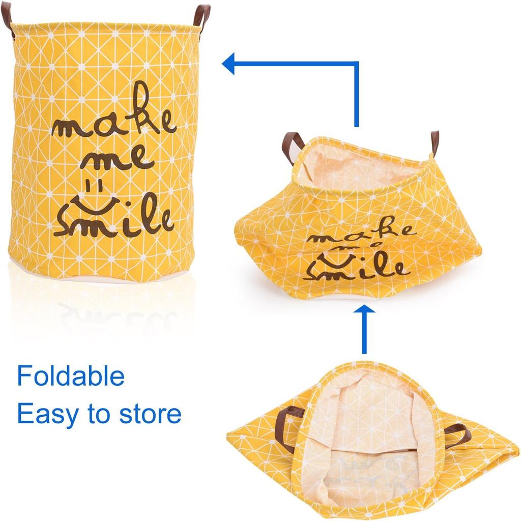 Heavy Duty Durable Canvas Storage Laundry Hamper Basket Large Foldable Toys Clothing Organizer Closet Storage Bin Bag
