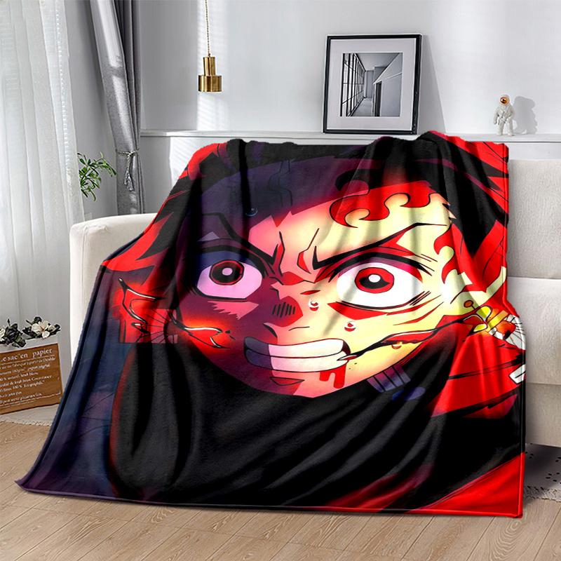 1pc Anime Demon Slayer Tanjiro Kamado Cosplay Blanket, Home Decor, Couch Throw .B046