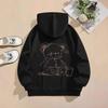 2025 Fashion Cute Bear Cartoon Pullover Hoodie with Drop Shoulder Sleeves