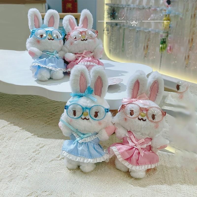Cute Glasses Rabbit Plush Keyring For Kids And Souvenirs