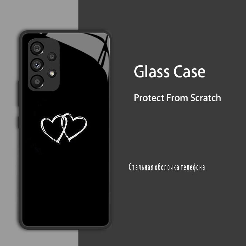 For Samsung Galaxy A52 A52S A53 Case Cover Tempered Glass Case Hard Coque Bumper For Samsung A33 A73 A13 A72 4G 5G Protect Case