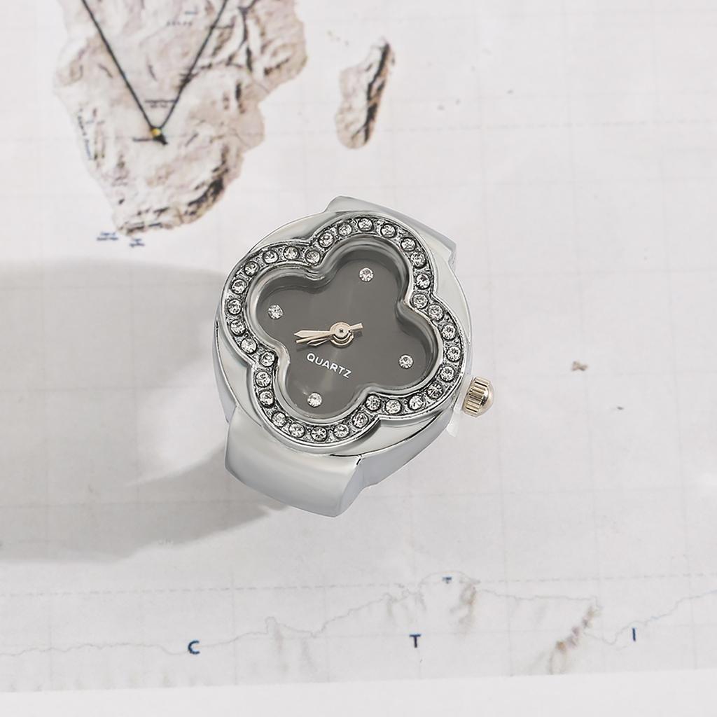 Montre Bague Mode Carré Forme Bague Montre Personnalité Créative Style Rétro Montre Électronique Bague