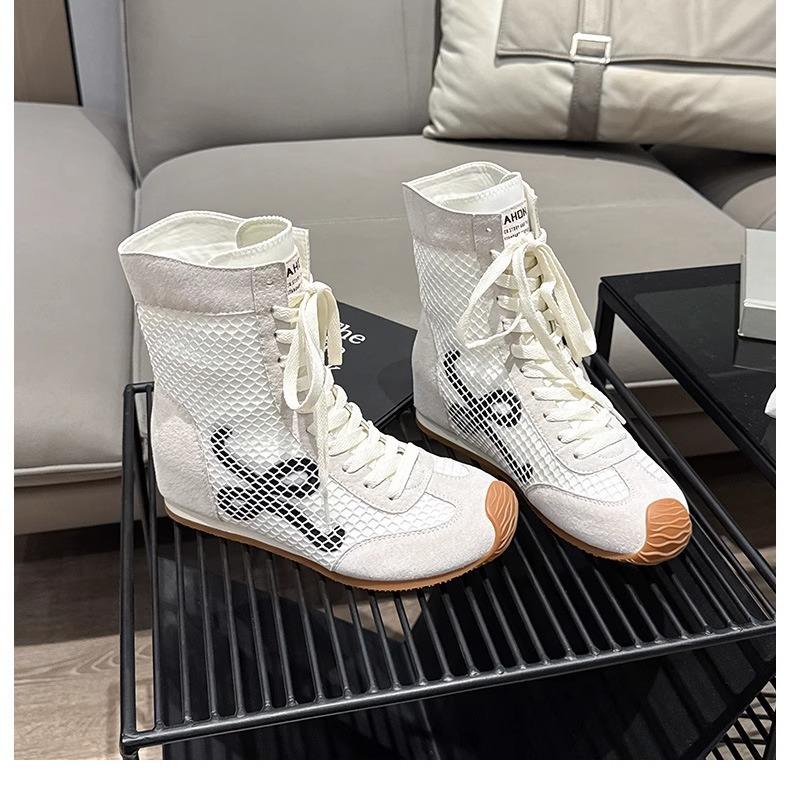 2025 Summer New High-top German Training Shoes Design Sense Casual Breathable Martin Boots Women's Versatile Boxing Mountaineering Boots