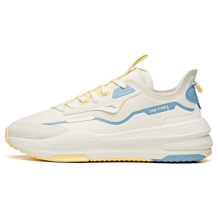 New Anta C37 Series Anti Slip Wear Resistant Low Top Skateboard Shoes Men's White Blue Yellow 912128081-6