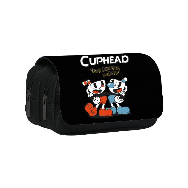 Cuphead Themed Travel Pencil Bag With Durable Polyester Material For Teens And Kids