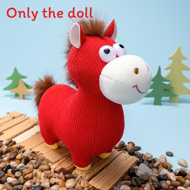 

Horse Mascot Plushie With Soft Short Plush For Chinese New Year Celebration And Gift 23cm красный