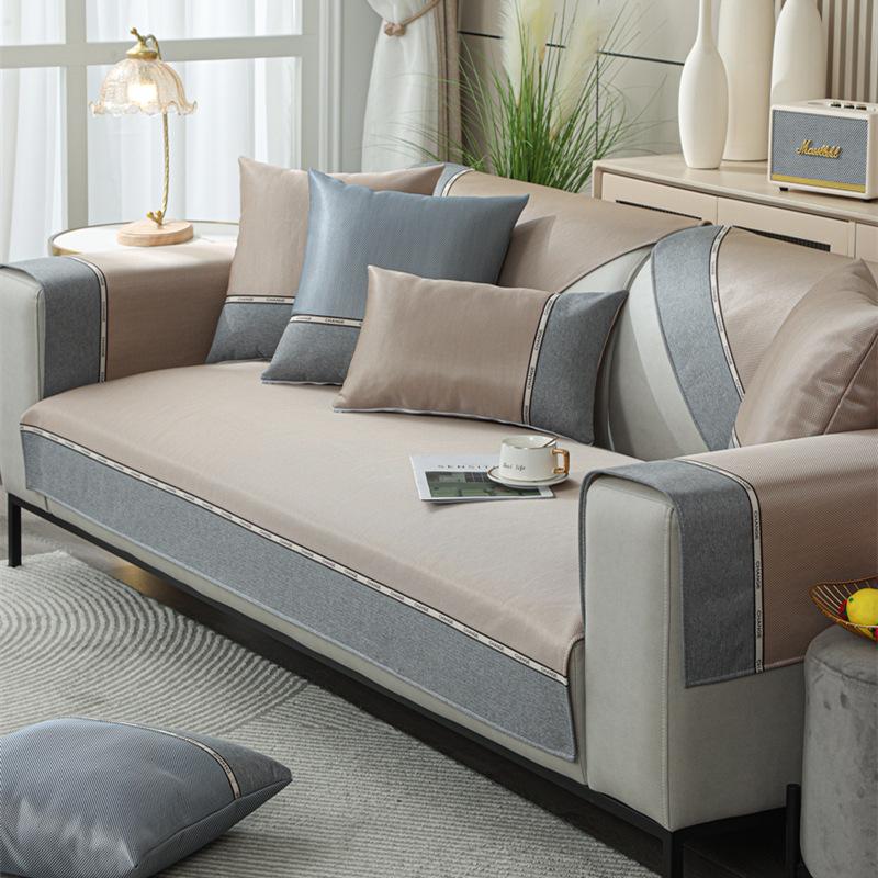 Sofa Kissen Eisseide Sommer Sofa Serviettenkissen Universalkissen Rutschfester Sofaüberwurf Leichter Luxus Couchbezüge für Sofas