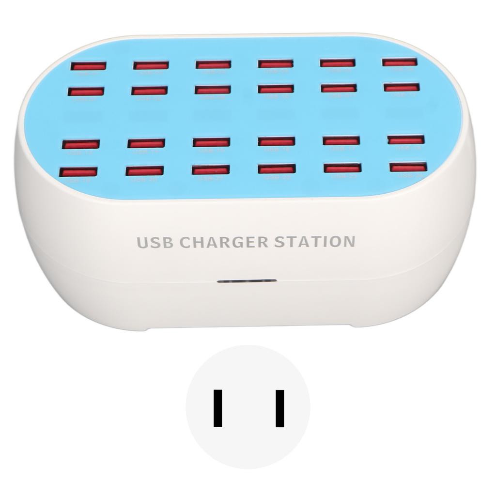 USB Charging Station 160W 24 Port Smart Chip Multiple USB Desktop Charger for Hotel Shop School