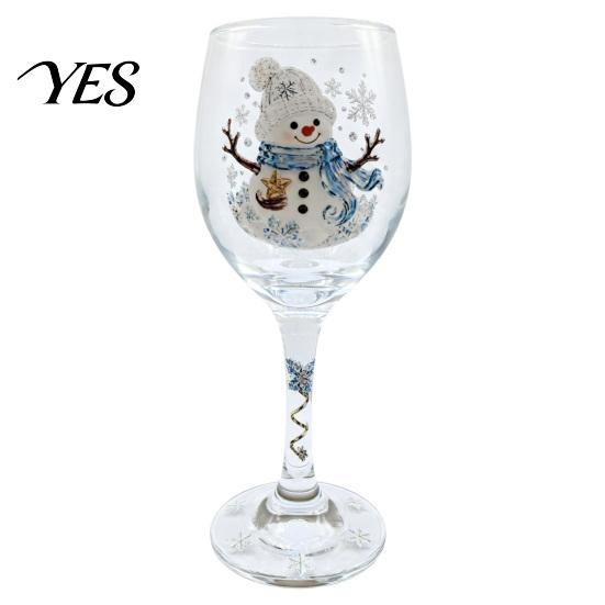 Bicchieri da Vino a Tema Natalizio Calice con Gambo, Babbo Natale Pupazzo di Neve Calzino Dipinti a Mano Bicchiere Ghirlanda per Bevande Festive, Bicchieri per Feste Natalizie, Regalo