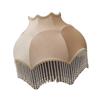Velvet Lamp Shade with Bead Tassels Vintage Small Lampshade Bell Shape, for Desk Bedside Table Floor