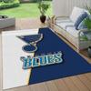 St. Louis Blues Flannel Pattern Square Carpet,Area Rug,Carpet Rug for Living Room Bedroom Sofa Playroom Decor,Non-slip Floor Mat