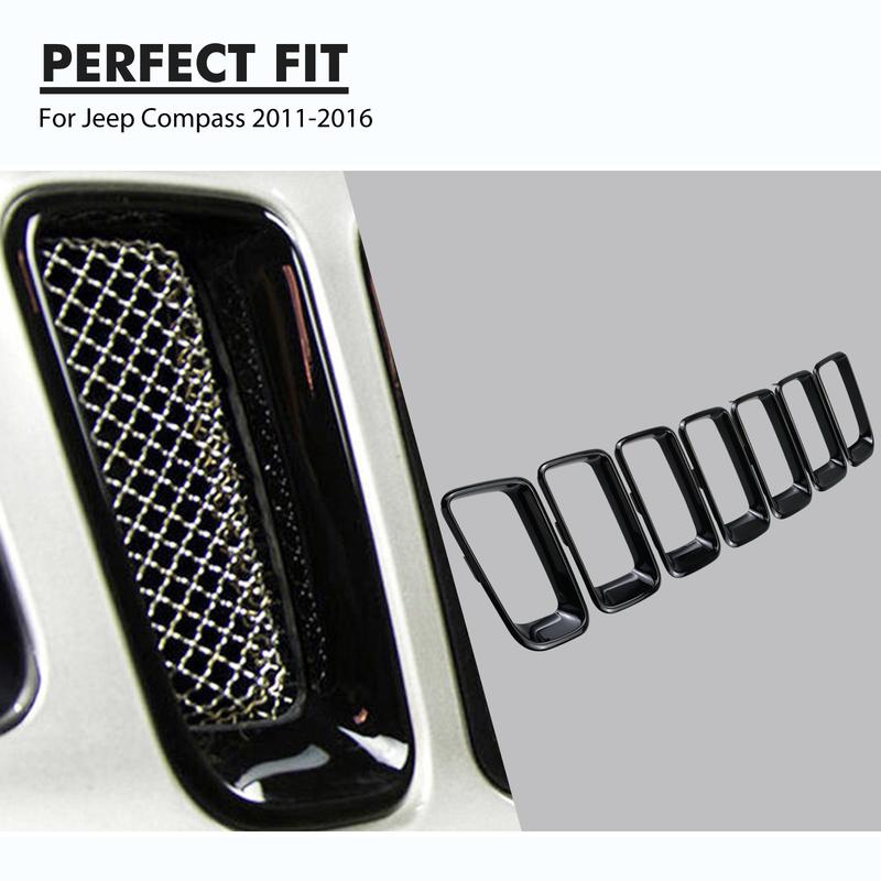 Front Grille Vent Hole Trim Frame for Jeep Compass 2011-2016