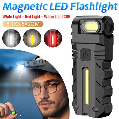 Magnetische LED-Taschenlampe 180 Grad drehbarer Kopf Mini-Taschenlampe Wasserdicht Kompakt Magnet Arbeitsleuchte Für Outdoor Notfall Neu