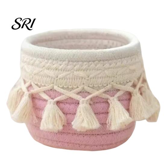 Thickened Material Box Storage Large Capacity Organizer Multipurpose Long-lasting Container Tassel Decor for Home Bedroom Living Room Durable