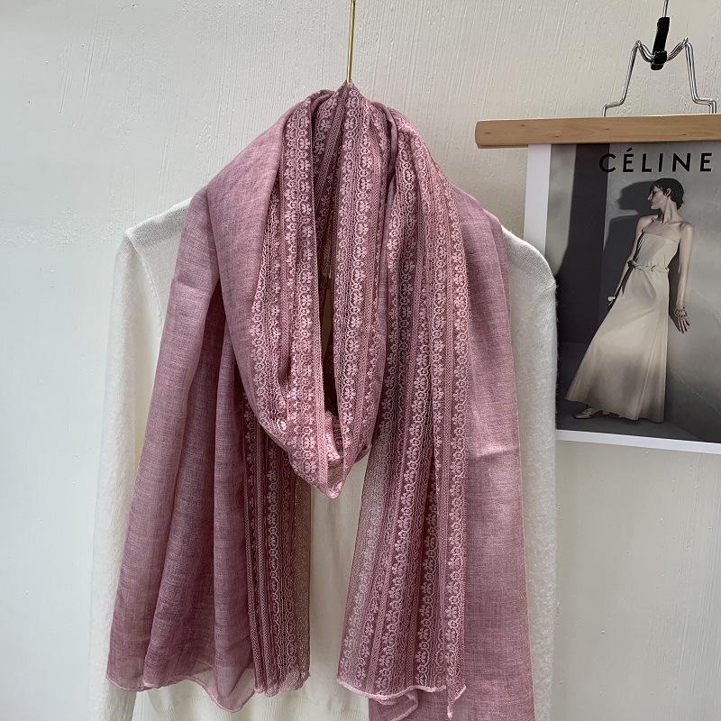 Vreovor Gentle Lace Linen Thin Scarf Fashionable Women'S Outer Shawl Early Spring And Summer Foreign Style Gift