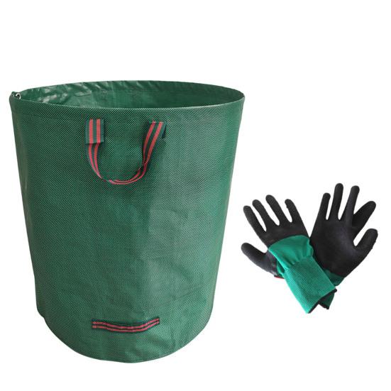 Borsa Pieghevole Per Giardino E Foglie | Cestino In Oxford Da 90L Con Manico | Leggera E Compatta