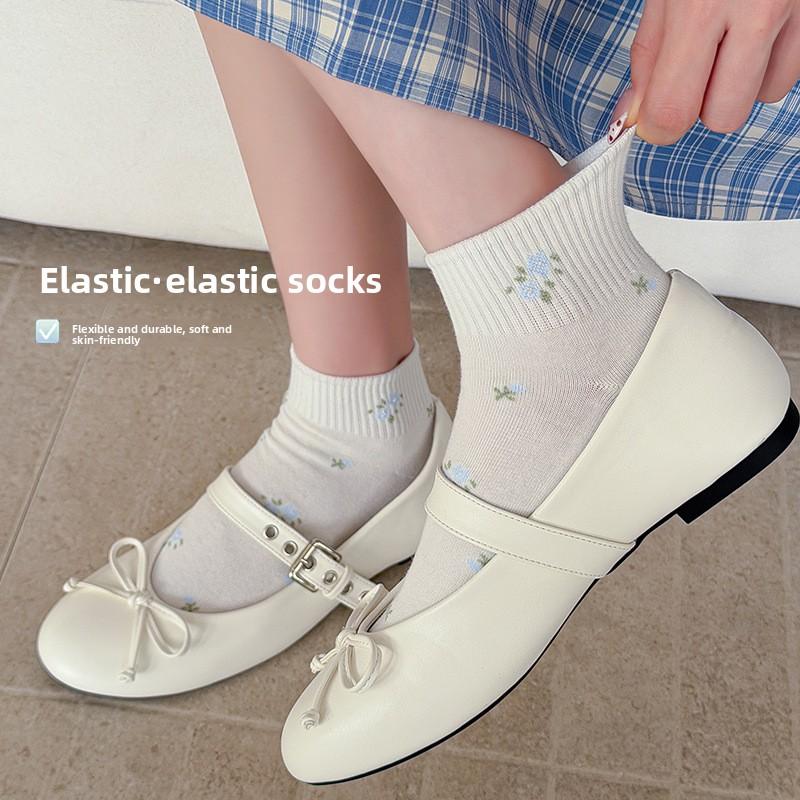 Socken mit Schleife - Kinder-Schweißabsorbierend und Atmungsaktiv Cartoon-Bär-Muster Schnürsenkellose Bootssocken