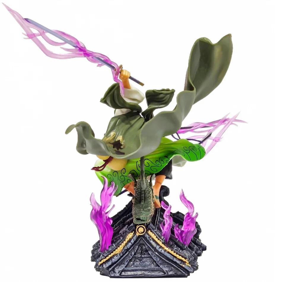 One Piece Figure 22cm Roronoa Zoro Roof Sauron Three-Knife Fighting Skill Anime Action Model Decorations PVC Toys Birthday Gifts