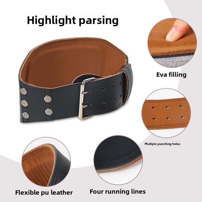 Sport Taillenschutz Fitness Kniebeuge Gewichtheben Kreuzheben Bauchverschluss Bodybuilding Training Verstellbarer PU-Ledergürtel Schutz