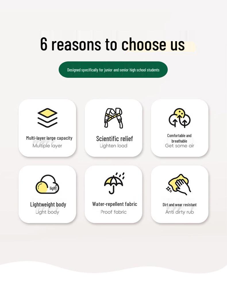 Natural Fish Design Trolley Backpack for Middle School Girls - Large Multi-Layer Capacity