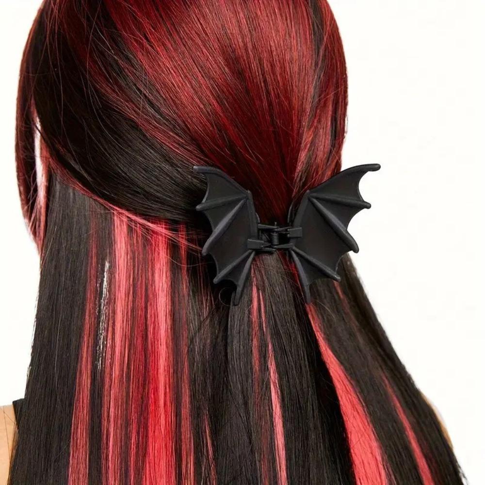 Matte Bat Shark Clip Black Ponytail Holder Fashion Claw Clip  Party Headwear
