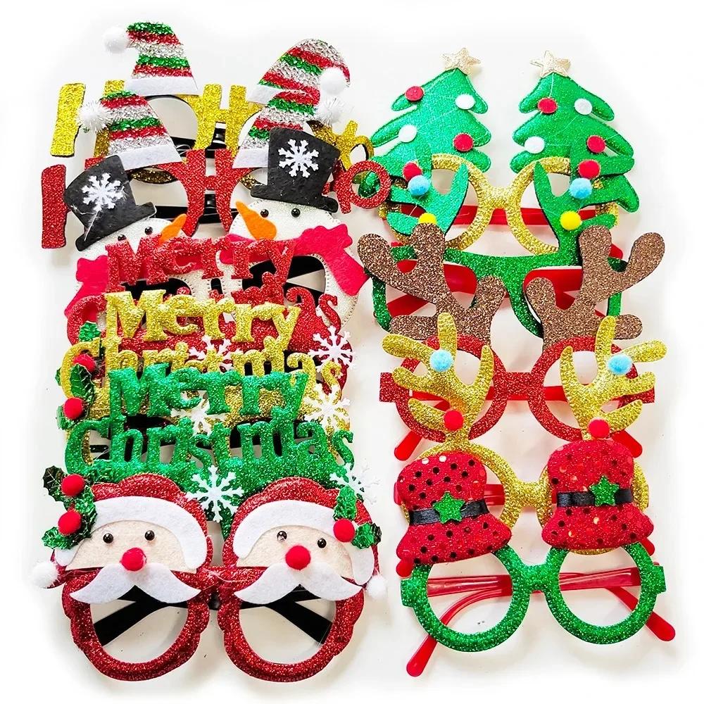 Świąteczne Okulary Plastikowe Okulary Dekoracyjne Dziecko Xmax Impreza Kostium Akcesorium Rekwizyty do Zdjęć Dekoracja Świąteczna