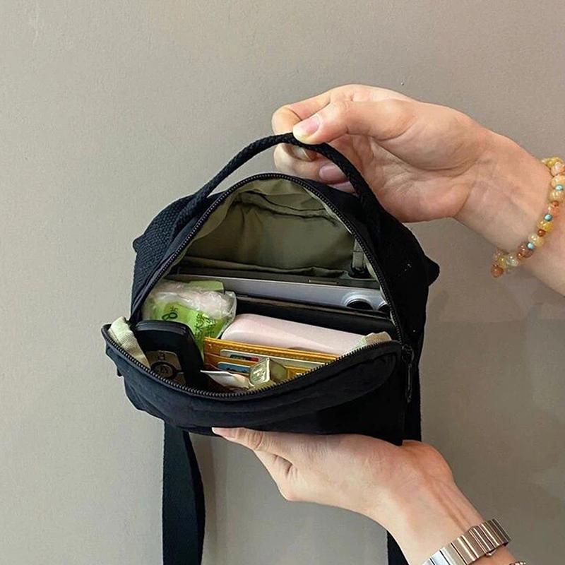 Macaron Nylon Square Bag Lightweight Canvas Bag Casual Versatile Shoulder Messenger Mobile Phone Bag