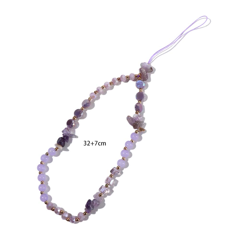 Pearl Gravel Letter Beads Chain Cell Phone Lanyard Mobile Phone Strap Crystal Stone Beads Lanyard