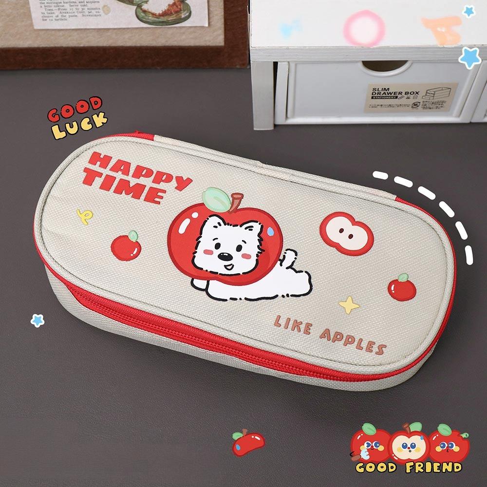 New Canvas Pen Bag Large Capacity Large Opening Design Pencil Case Stationery Bag Back to School