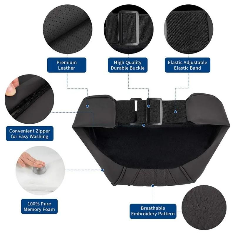 Car SUV Sedan Leather Seat Soft and Comfortable Headrest Pillow for Travel Car Headrest Memory Foam Driving Neck Pillow